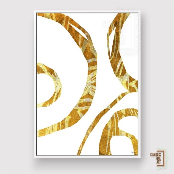 Hilos de oro | Cuadro Abstracto Vertical | Cuadros Fine Art