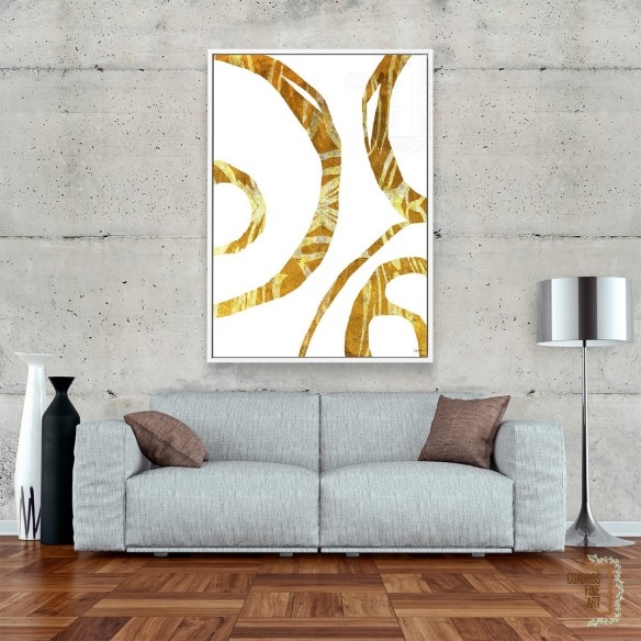 Hilos de oro | Cuadro Abstracto Vertical | Cuadros Fine Art