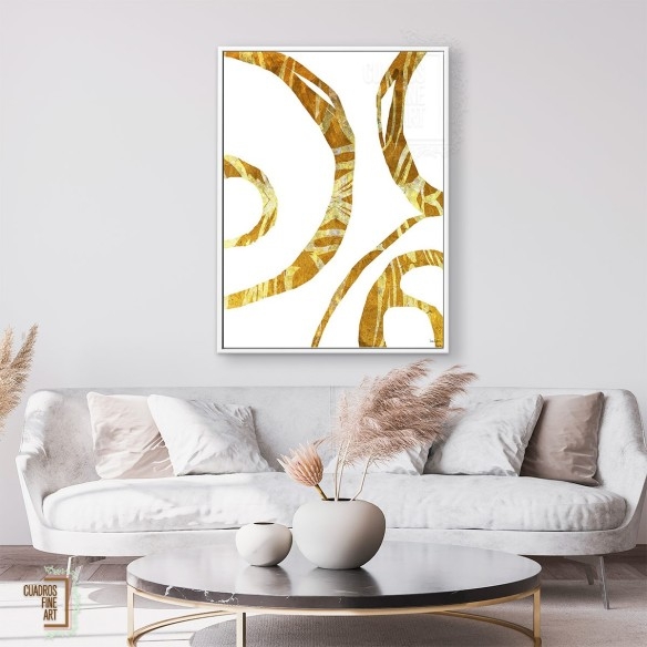 Hilos de oro | Cuadro Abstracto Vertical | Cuadros Fine Art