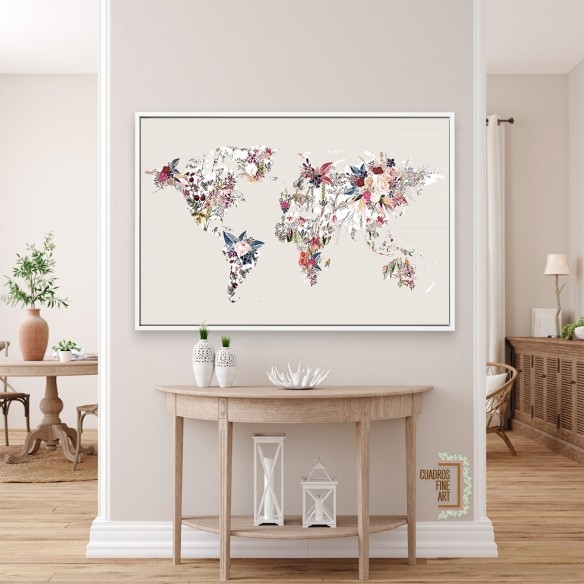 Mapa Mundi Floral | Cuadros de Mapamundi | Cuadros Fine Art