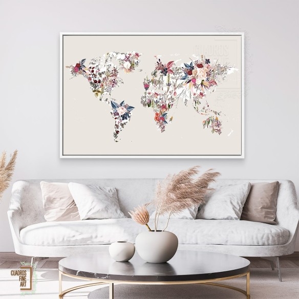 Mapa Mundi Floral | Cuadros de Mapamundi | Cuadros Fine Art