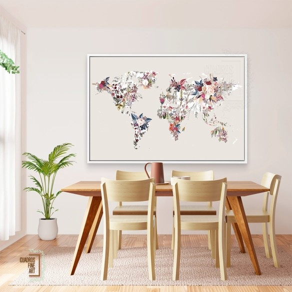 Mapa Mundi Floral | Cuadros de Mapamundi | Cuadros Fine Art