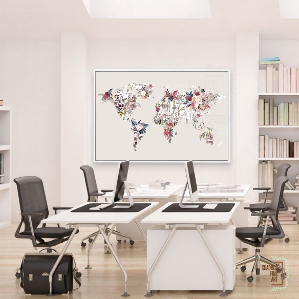Mapa Mundi Floral | Cuadros de Mapamundi | Cuadros Fine Art