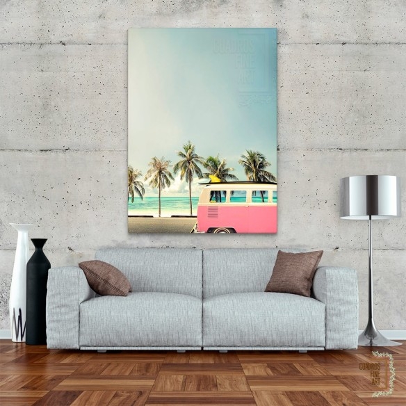Van de surf rosa | Fotografía Tropical | Cuadros Fine Art