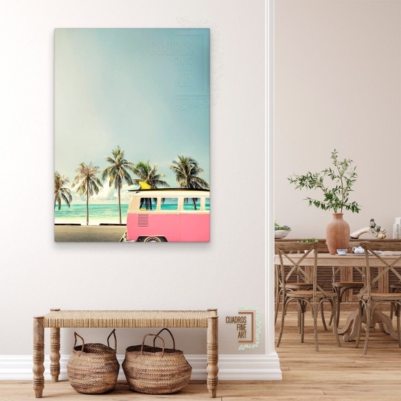 Van de surf rosa | Fotografía Tropical | Cuadros Fine Art