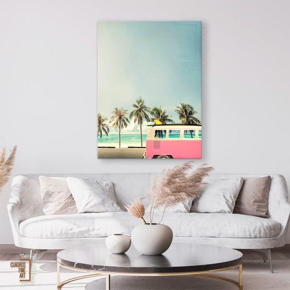 Van de surf rosa | Fotografía Tropical | Cuadros Fine Art