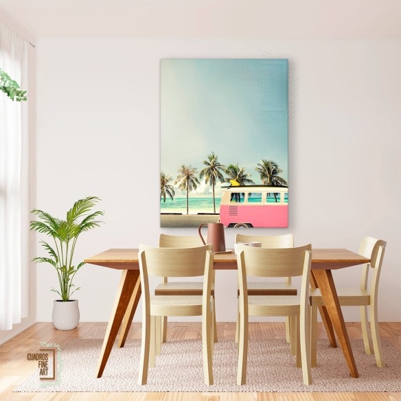 Van de surf rosa | Fotografía Tropical | Cuadros Fine Art
