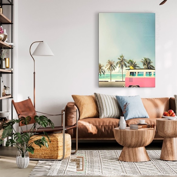 Van de surf rosa | Fotografía Tropical | Cuadros Fine Art
