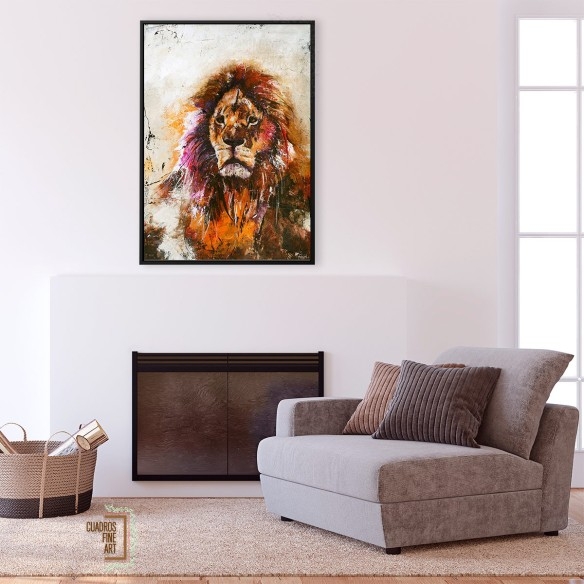 Visión Leonina | Cuadro Giclée León | Cuadros Fine Art