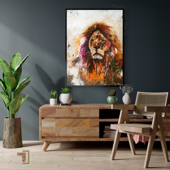 Visión Leonina | Cuadro Giclée León | Cuadros Fine Art