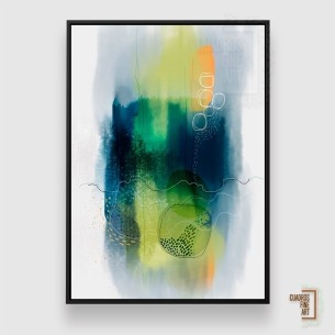 Lago Montaña Nublada | Cuadro Abstracto | Cuadros