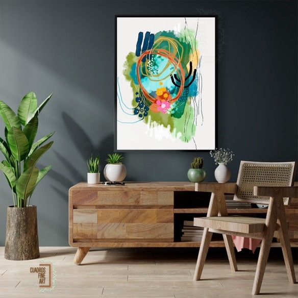 Lirios en el lago | Cuadro Abstracto | Cuadros Fine Art