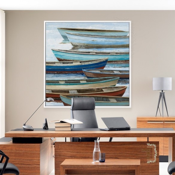 Barcos anclados | Cuadro Paisaje Marino | Cuadros Fine Art