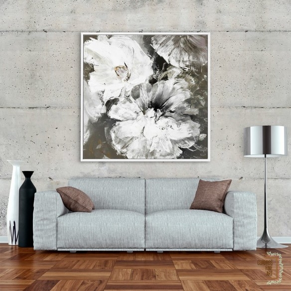 Flores Bcas y Grises | Cuadro Floral | Cuadros Fine Art