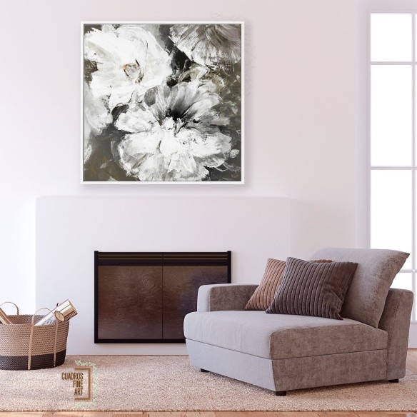 Flores Bcas y Grises | Cuadro Floral | Cuadros Fine Art