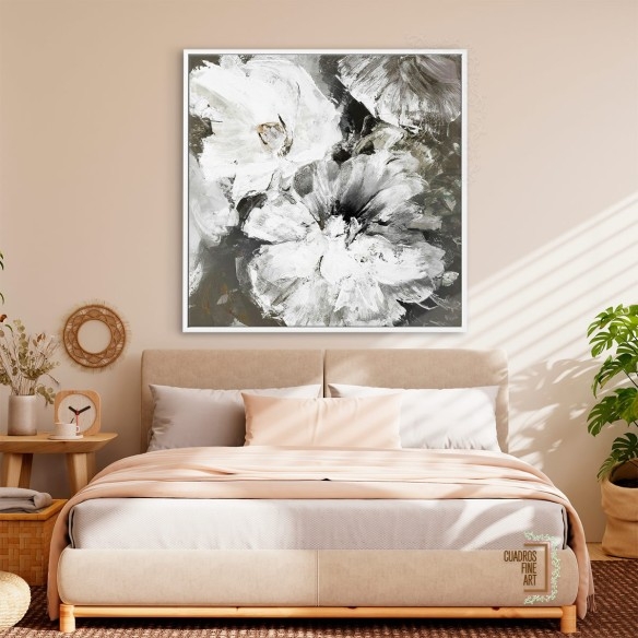 Flores Bcas y Grises | Cuadro Floral | Cuadros Fine Art