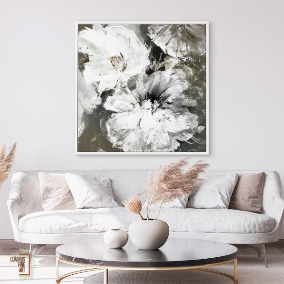 Flores Bcas y Grises | Cuadro Floral | Cuadros Fine Art