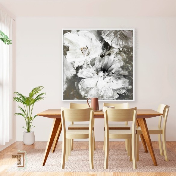 Flores Bcas y Grises | Cuadro Floral | Cuadros Fine Art