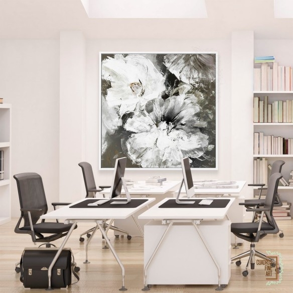 Flores Bcas y Grises | Cuadro Floral | Cuadros Fine Art