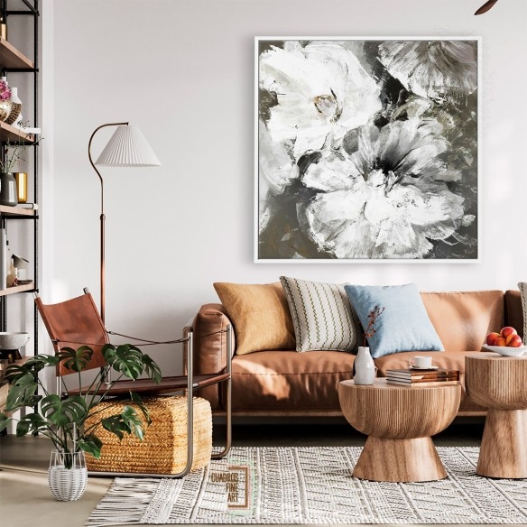 Flores Bcas y Grises | Cuadro Floral | Cuadros Fine Art