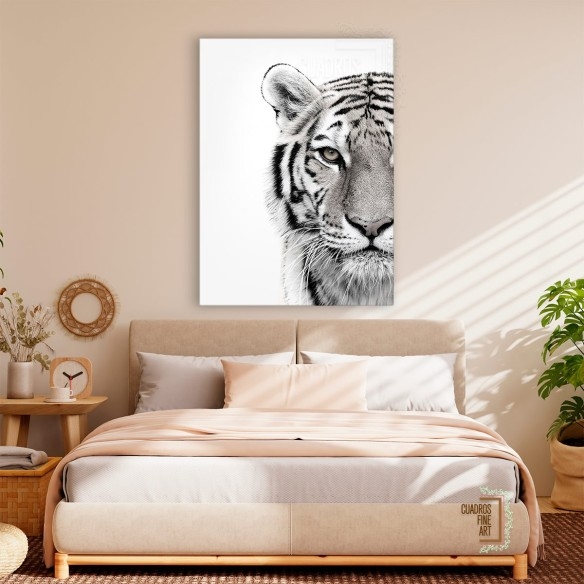 Tigre blanco | Cuadro Tigre Blanco y Negro | Cuadros Fine Art