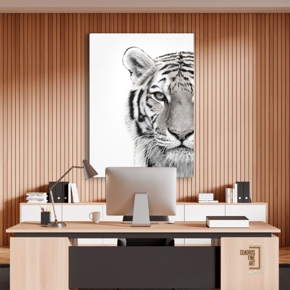 Tigre blanco | Cuadro Tigre Blanco y Negro | Cuadros Fine Art