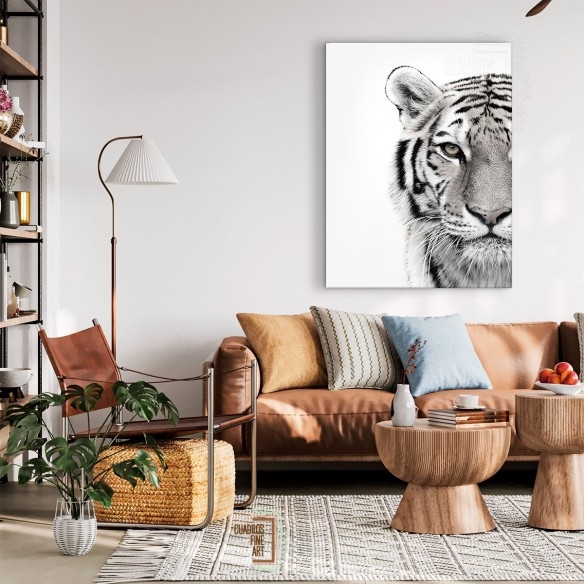 Tigre blanco | Cuadro Tigre Blanco y Negro | Cuadros Fine Art