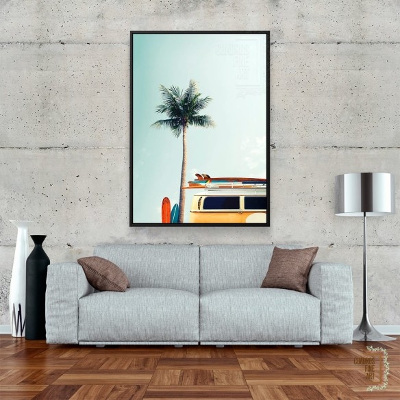 Van de surf amarilla | Fotografía Costera | Cuadros Fine Art
