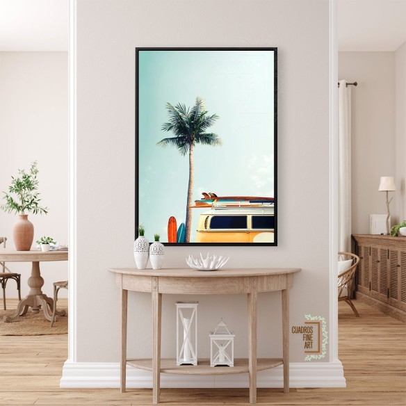Van de surf amarilla | Fotografía Costera | Cuadros Fine Art