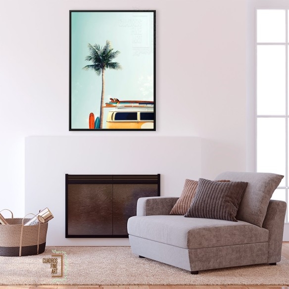 Van de surf amarilla | Fotografía Costera | Cuadros Fine Art