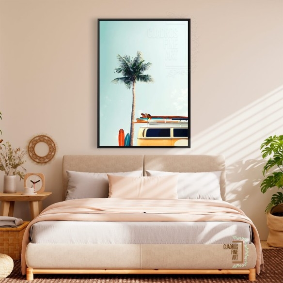 Van de surf amarilla | Fotografía Costera | Cuadros Fine Art