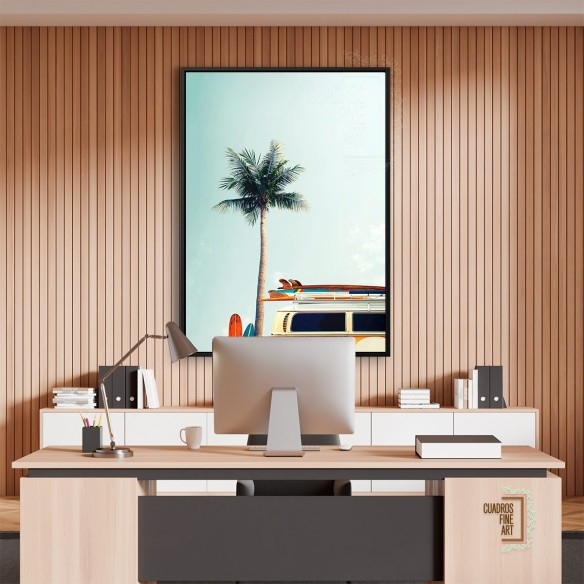 Van de surf amarilla | Fotografía Costera | Cuadros Fine Art