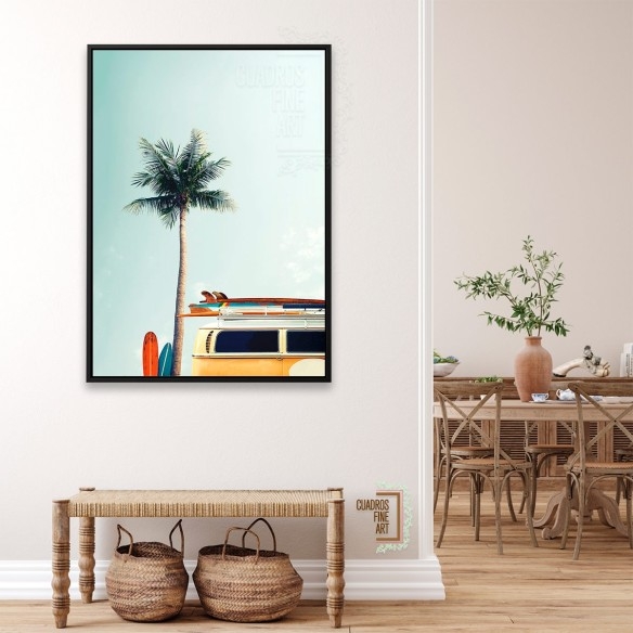 Van de surf amarilla | Fotografía Costera | Cuadros Fine Art