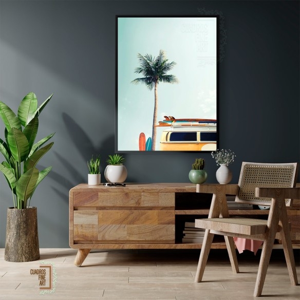 Van de surf amarilla | Fotografía Costera | Cuadros Fine Art